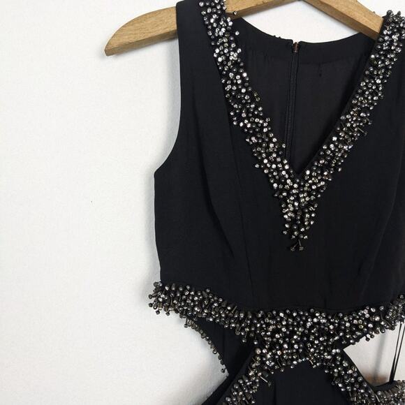 SemSem Dana Black Cut-Out Embellished Gown - Picture 6 of 16